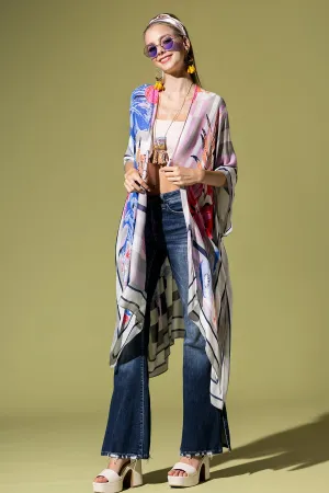 Checkered Bloom Kimono