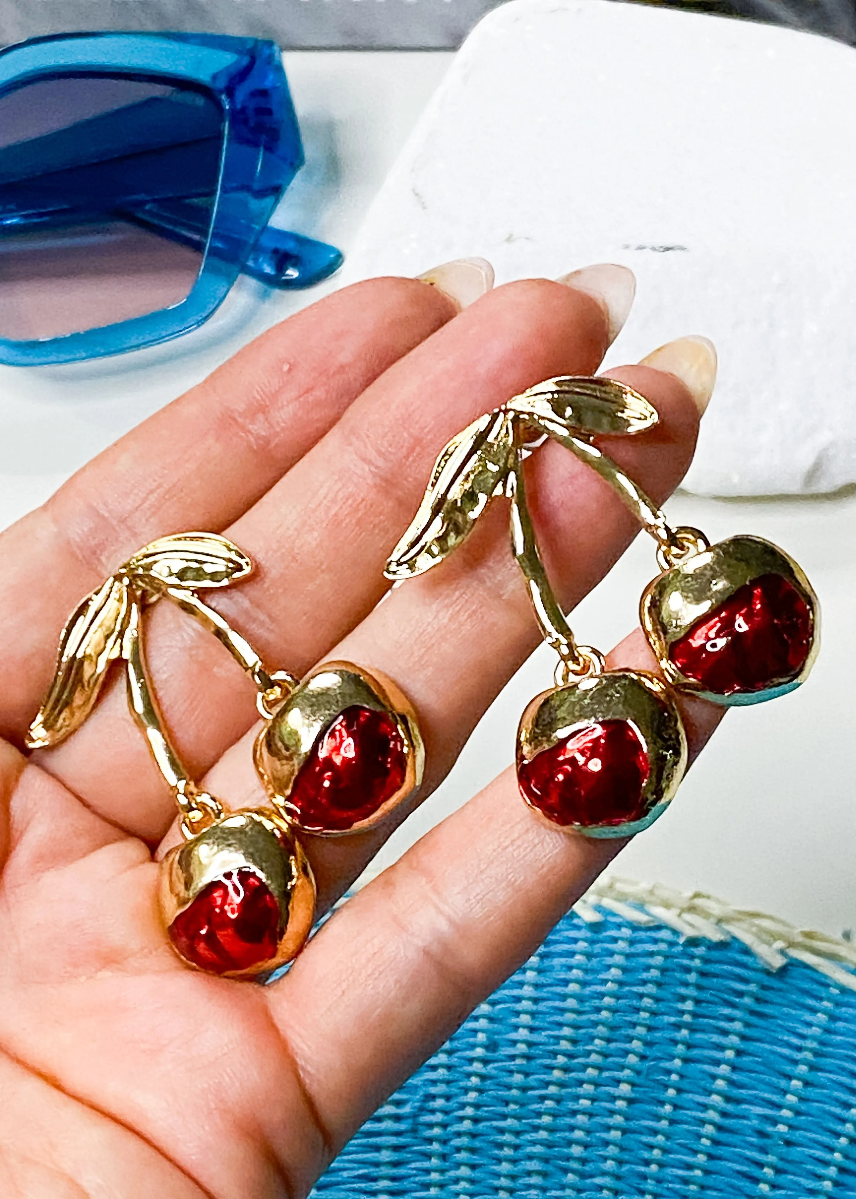 Cherry Drop Earrings