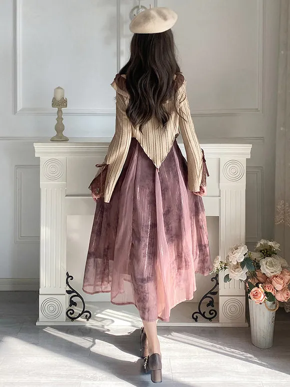 Chinese Style Lolita Dress Ruffles Sleeveless Polyester Chinese Style Lace Blush Pink Chinese Style Lolita