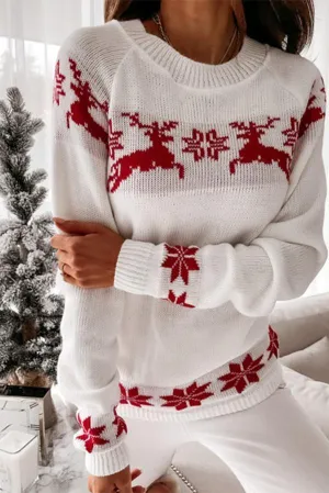 Christmas Snowflake Long-sleeved Knitted Sweater