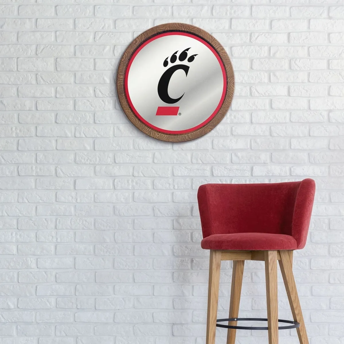 Cincinnati Bearcats: Logo - Mirrored Barrel Top Mirrored Wall Sign