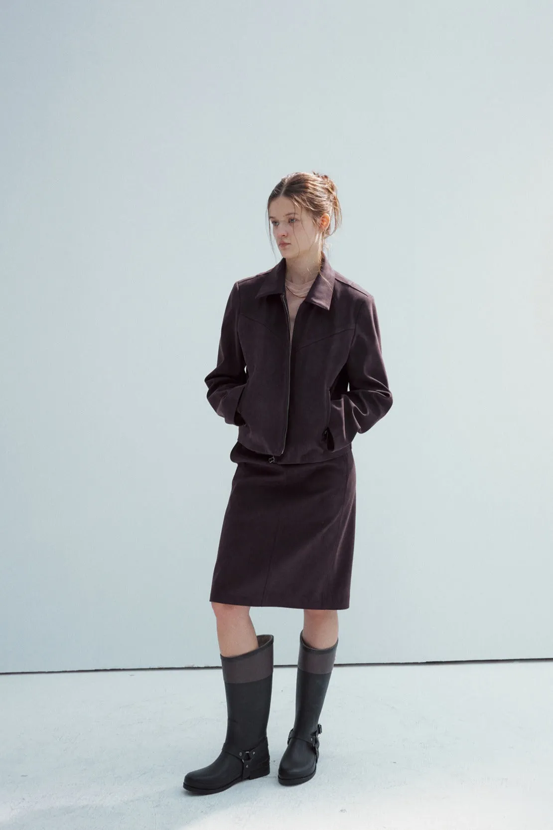Classic retro-style suede jacket