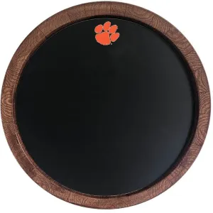 Clemson Tigers: Tiger Paw - Chalkboard "Faux" Barrel Top Sign