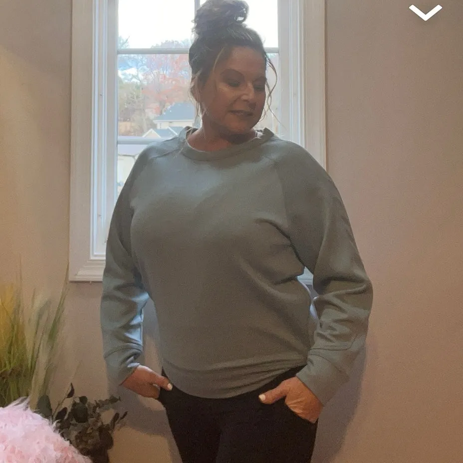 Coastal Cozy Scuba Pullover Crew Blue Haze