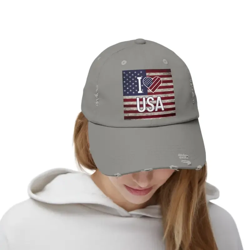 Cool Distressed Hats with Self Fabric Hideaway Strap