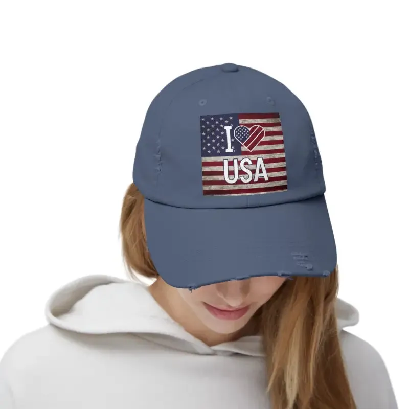 Cool Distressed Hats with Self Fabric Hideaway Strap