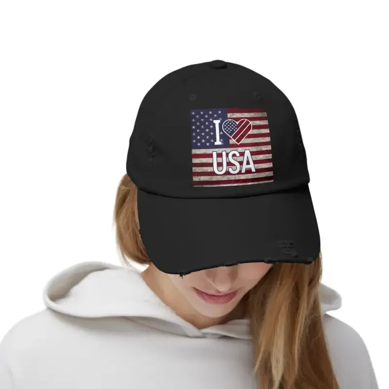 Cool Distressed Hats with Self Fabric Hideaway Strap