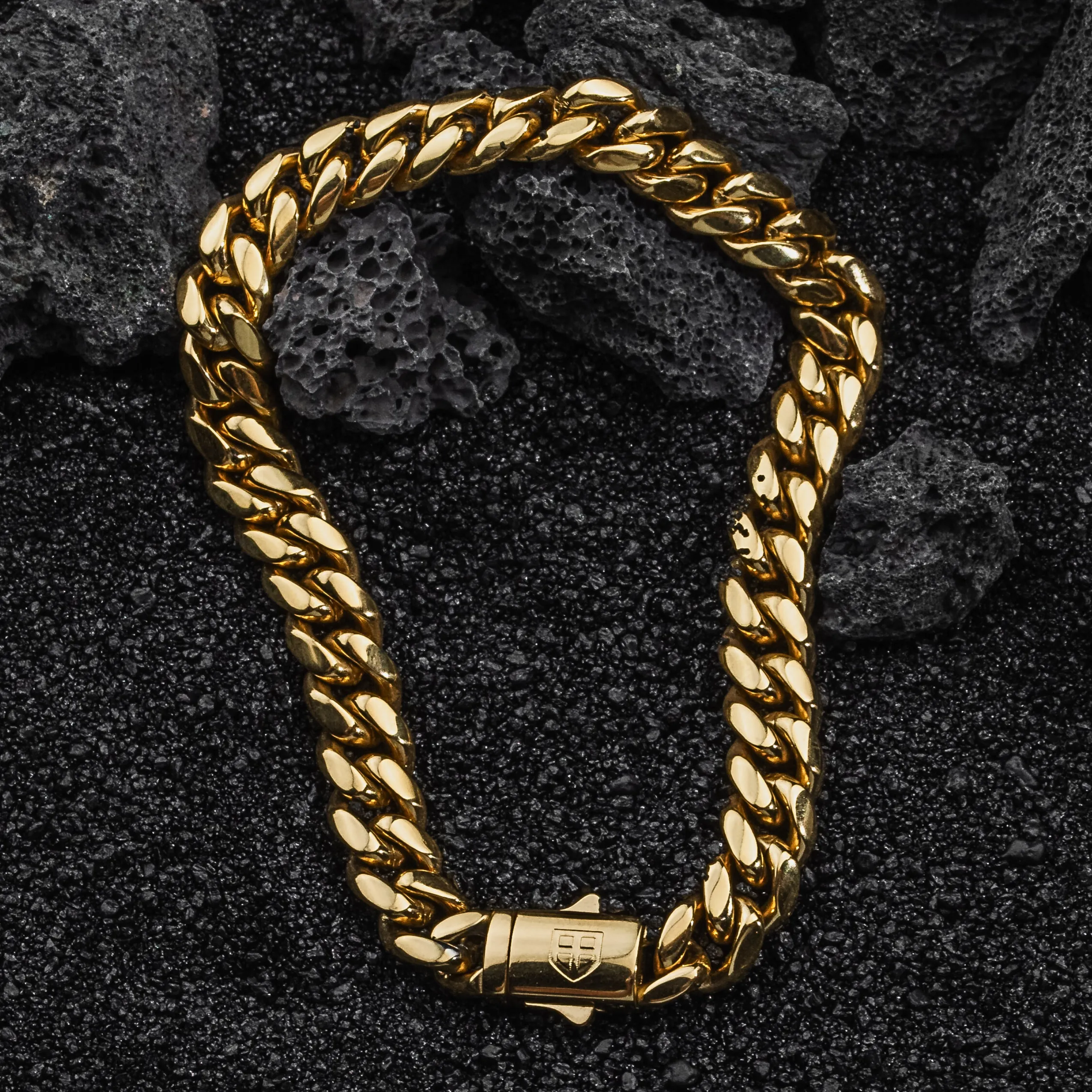 CUBAN Chain 2pc. Set 18K Gold - 8mm