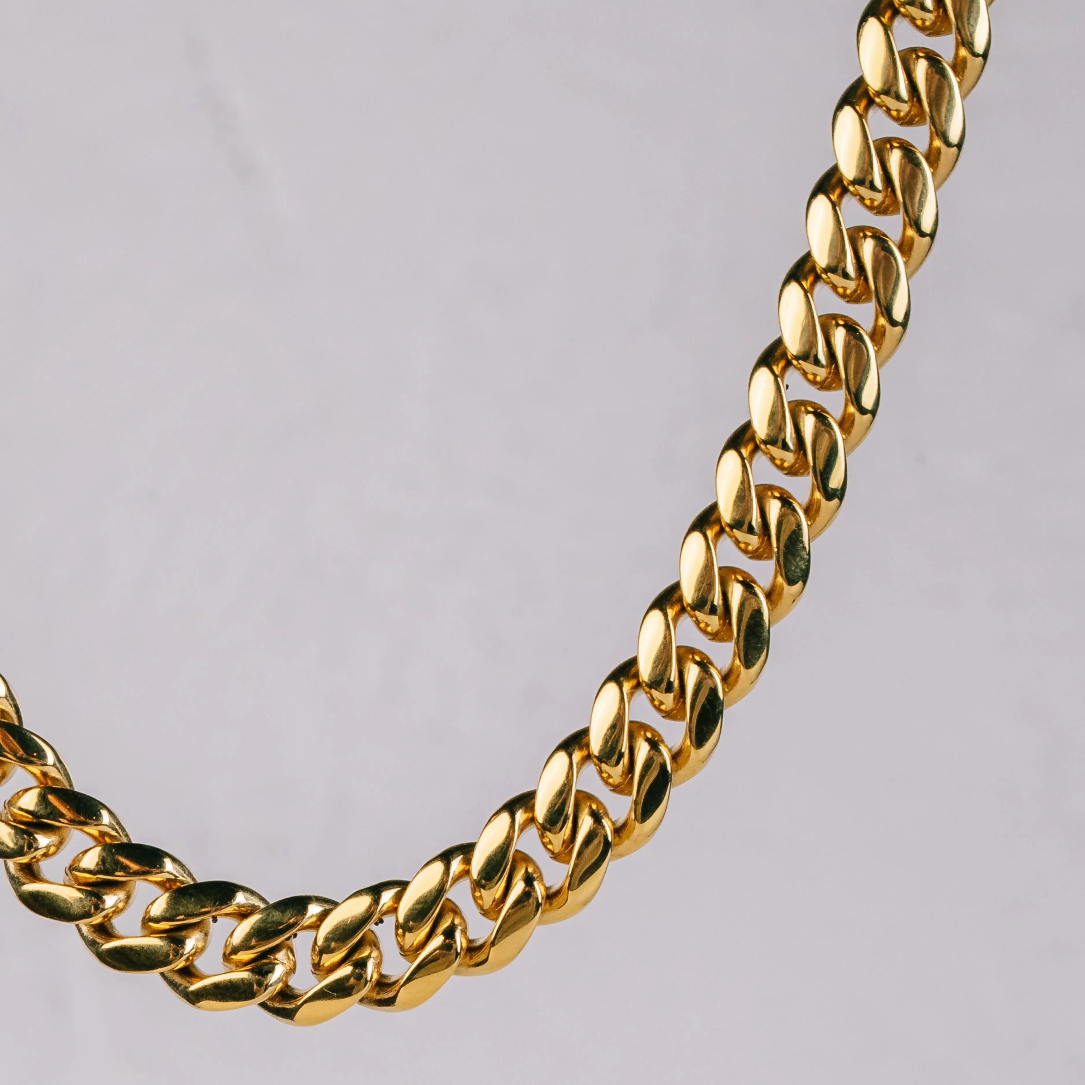 CUBAN Chain 2pc. Set 18K Gold - 8mm