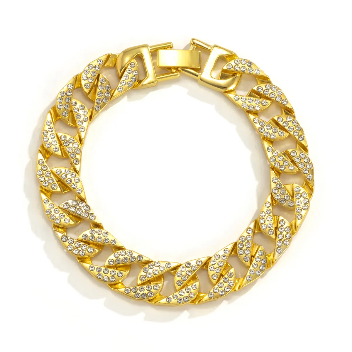Cubic Zirconia & 18K Gold-Plated Curb Chain Bracelet