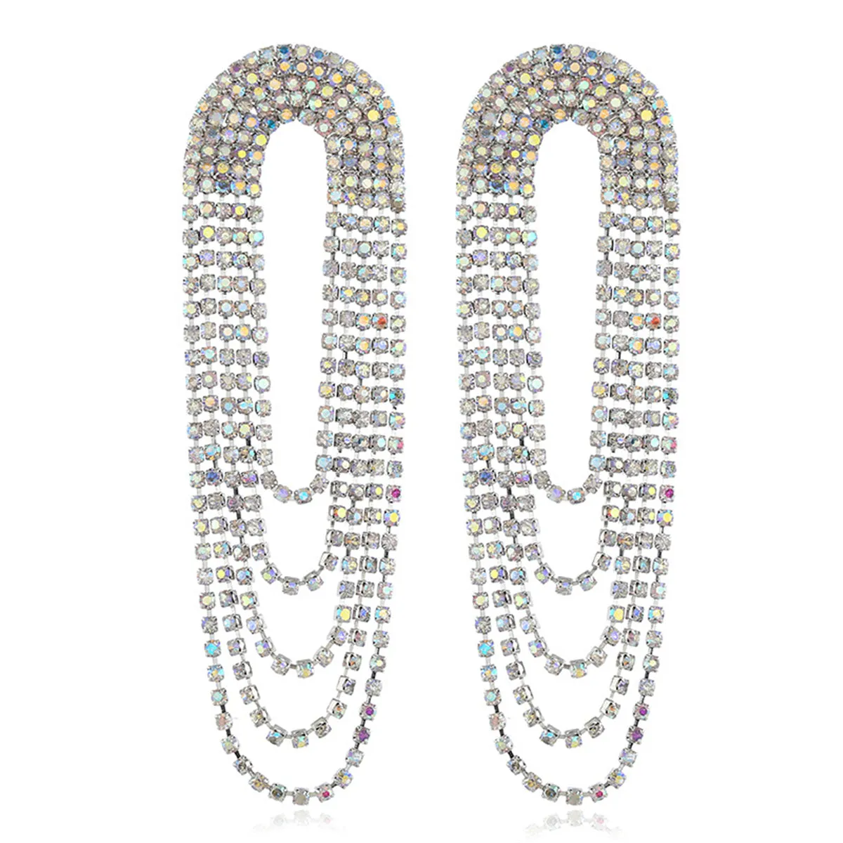 Cubic Zirconia & 18K Gold-Plated Layered Drop Earrings
