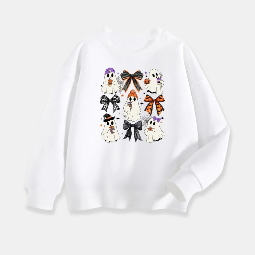 Cute Retro Ghost Kids Halloween Sweatshirt