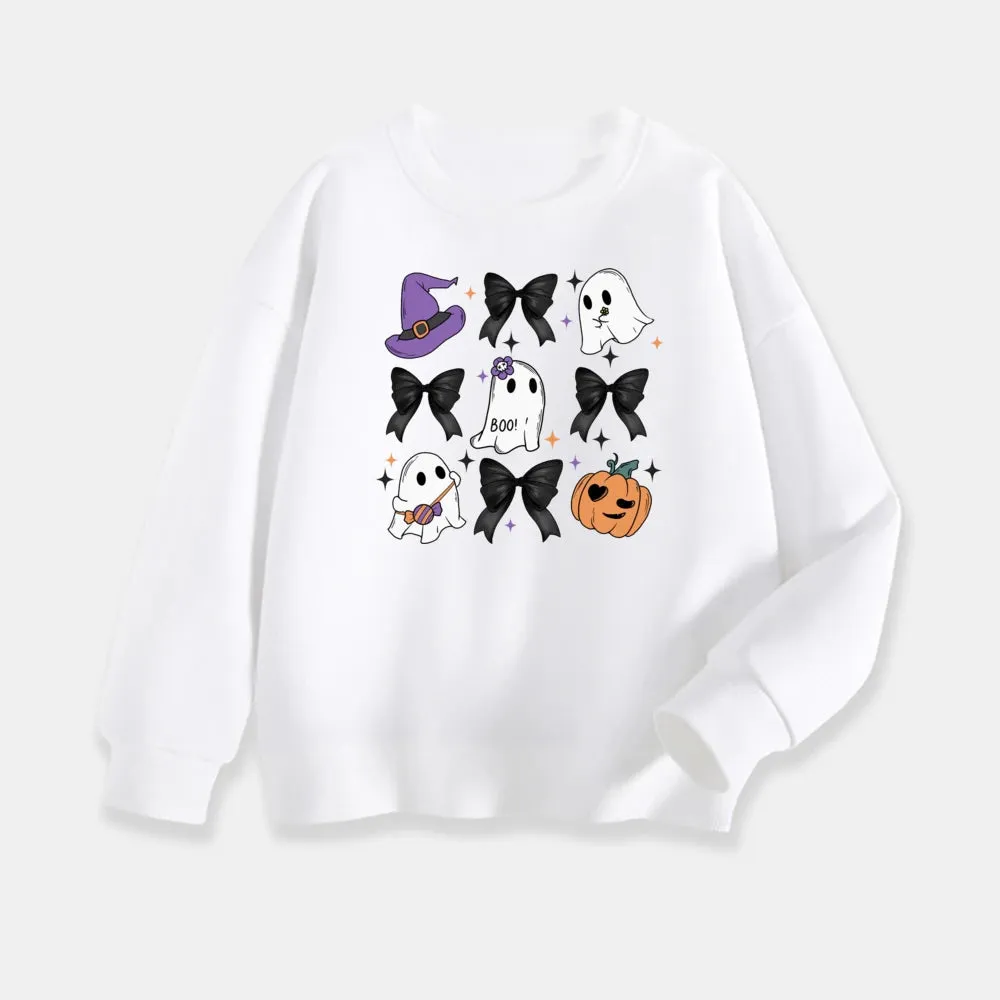 Cute Retro Ghost Kids Halloween Sweatshirt