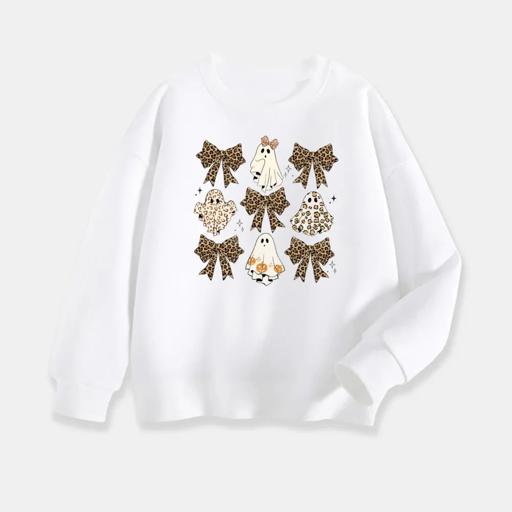 Cute Retro Ghost Kids Halloween Sweatshirt