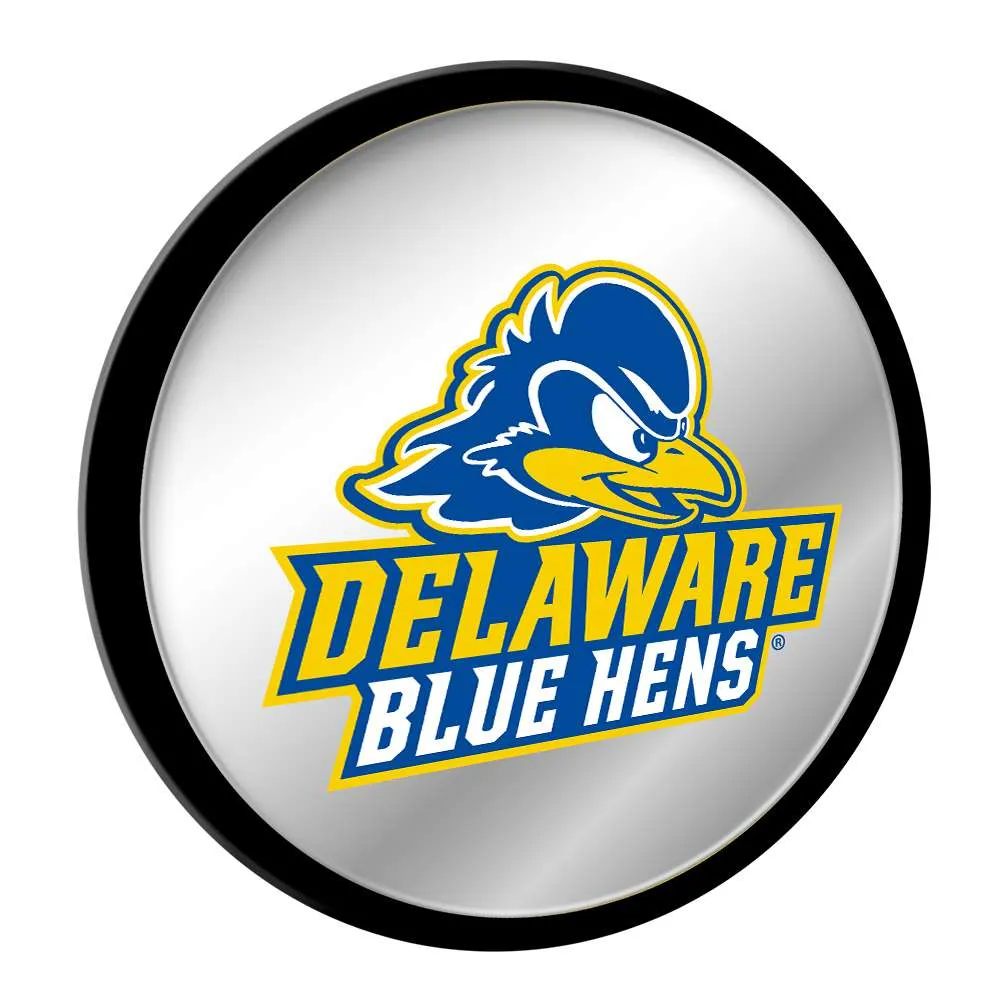 Delaware Blue Hens: Logo - Modern Disc Mirrored Wall Sign