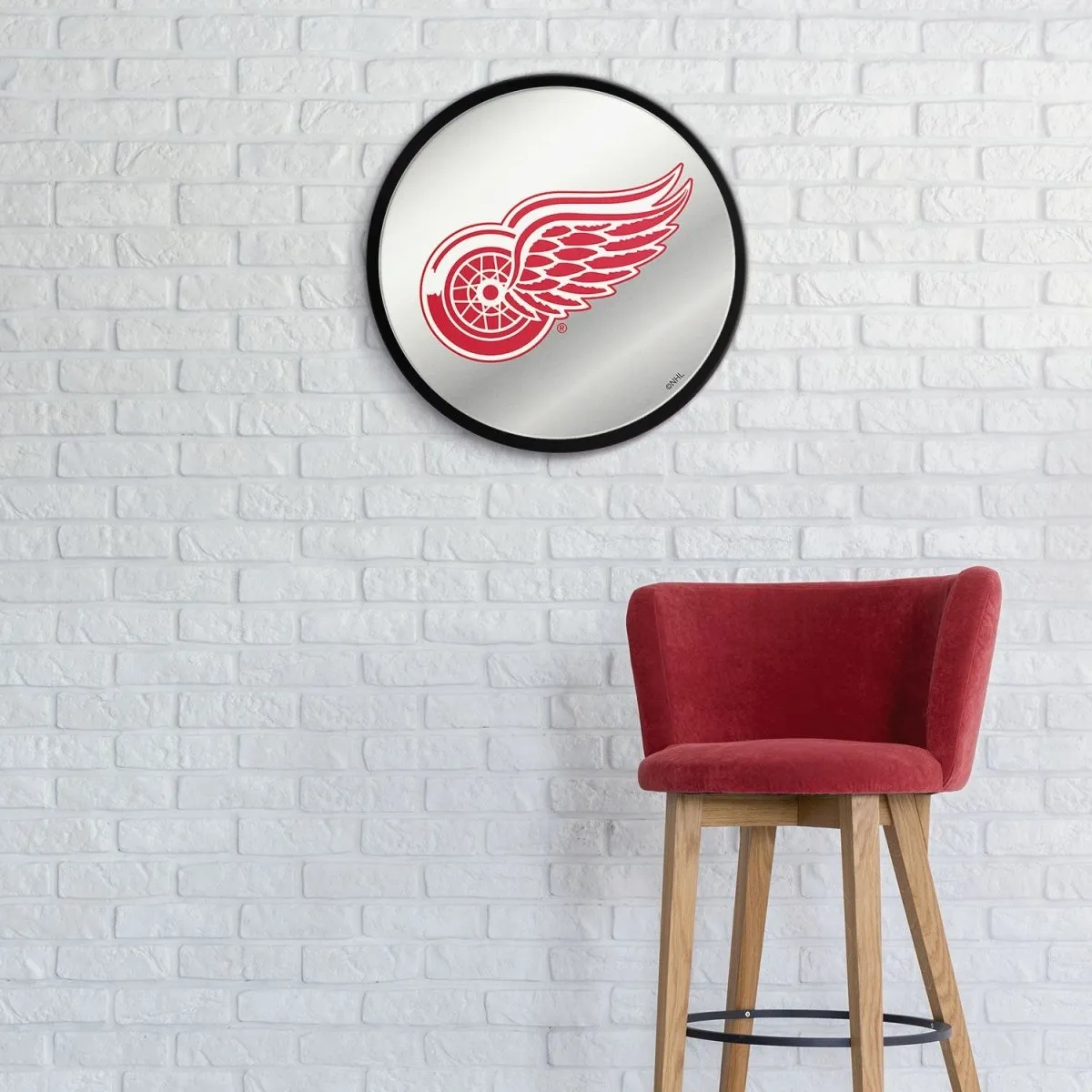 Detroit Red Wings: Modern Disc Mirrored Wall Sign