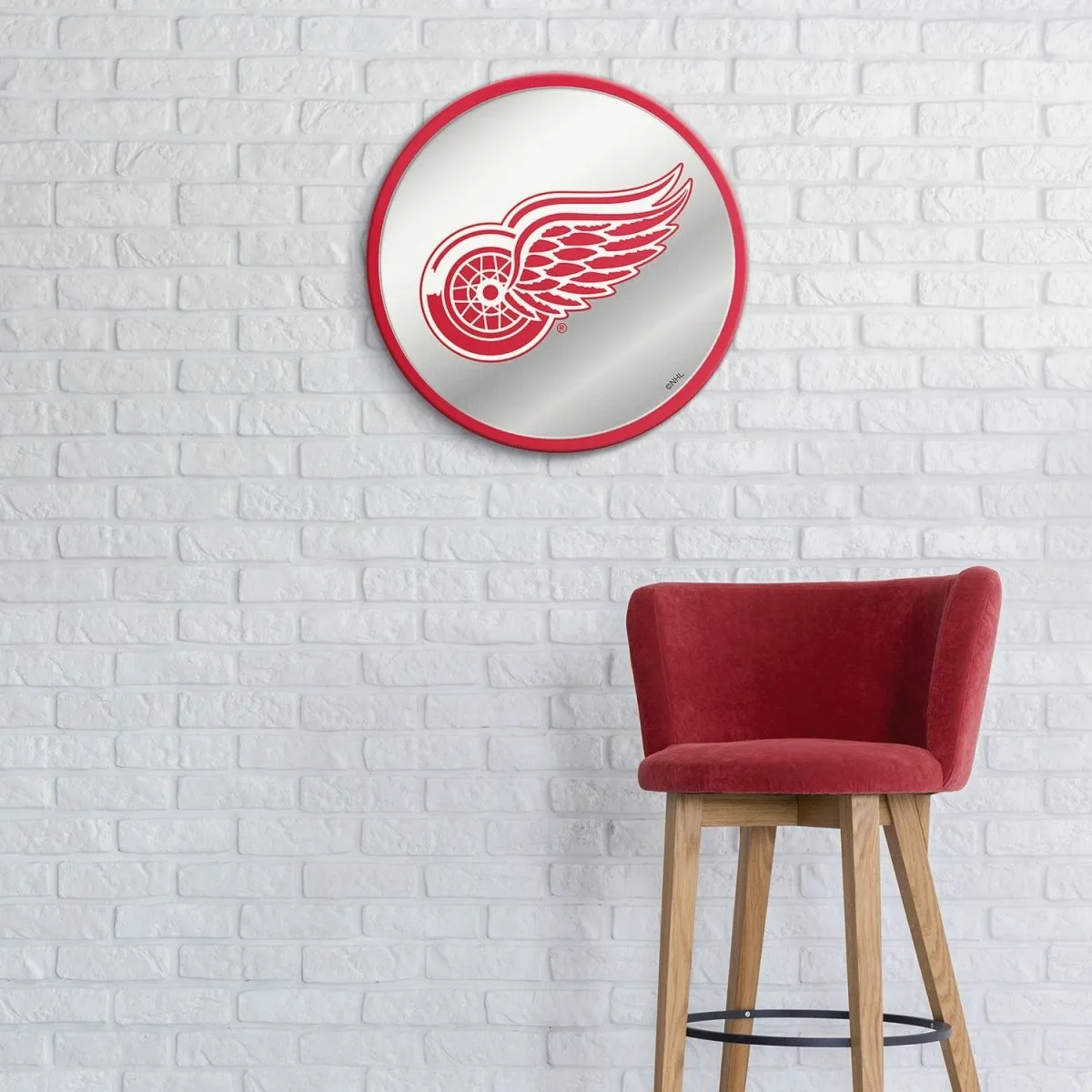 Detroit Red Wings: Modern Disc Mirrored Wall Sign
