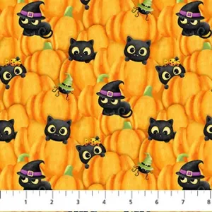 Double Bubble Kitty Trouble 26960-54 Pumpkins Orange Multi