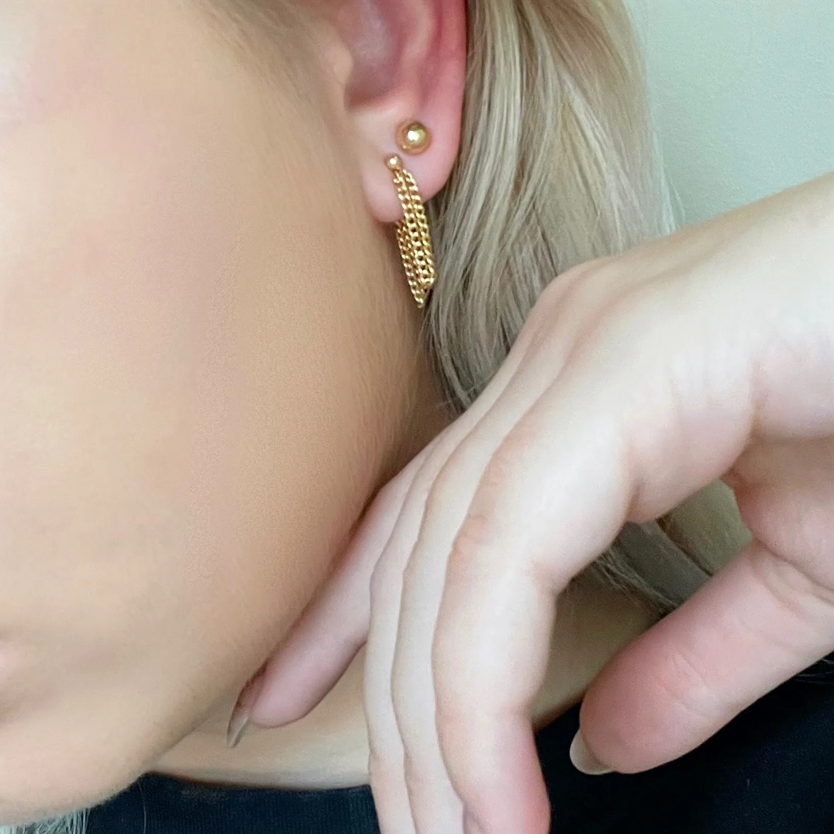 Double Link Drop Earrings