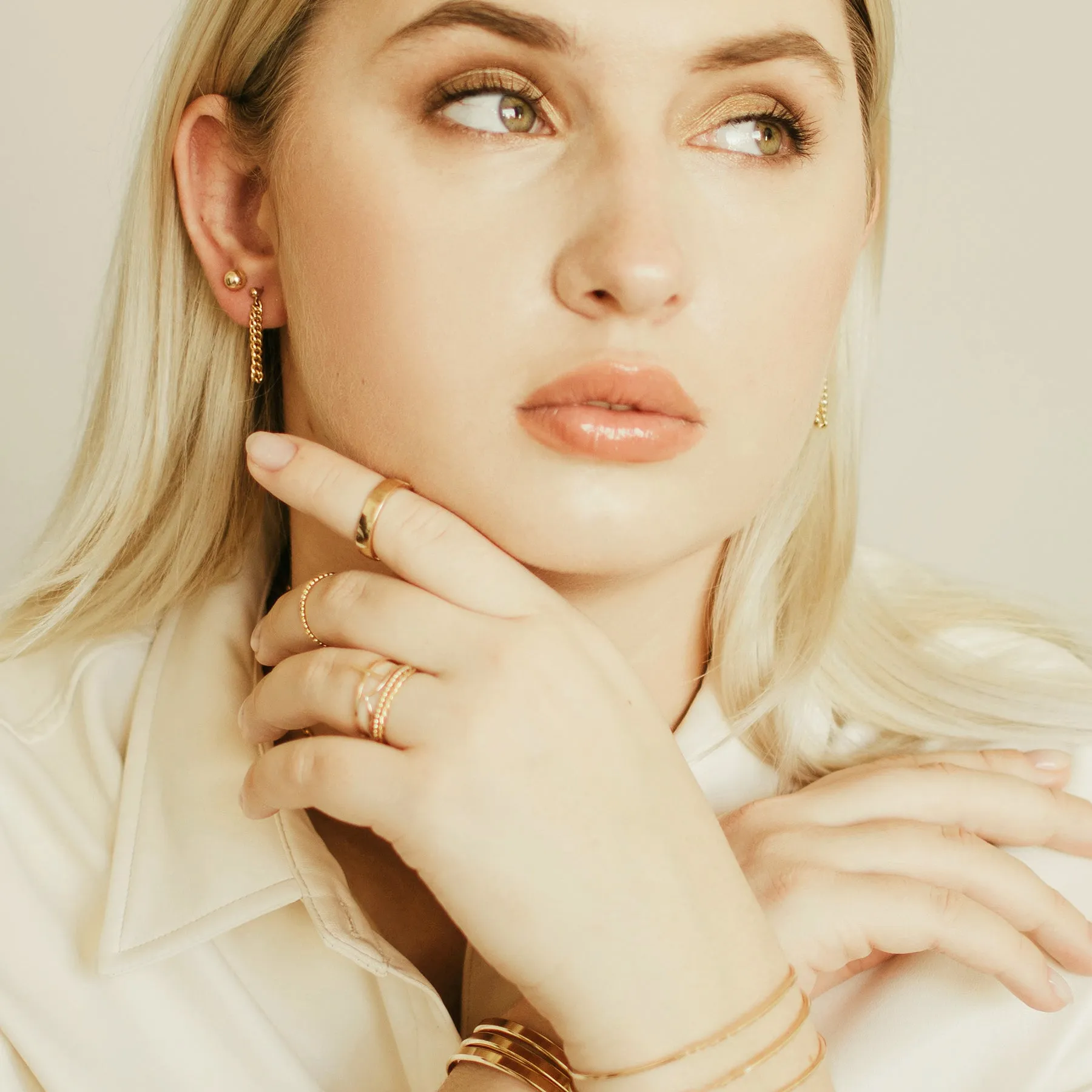 Double Link Drop Earrings