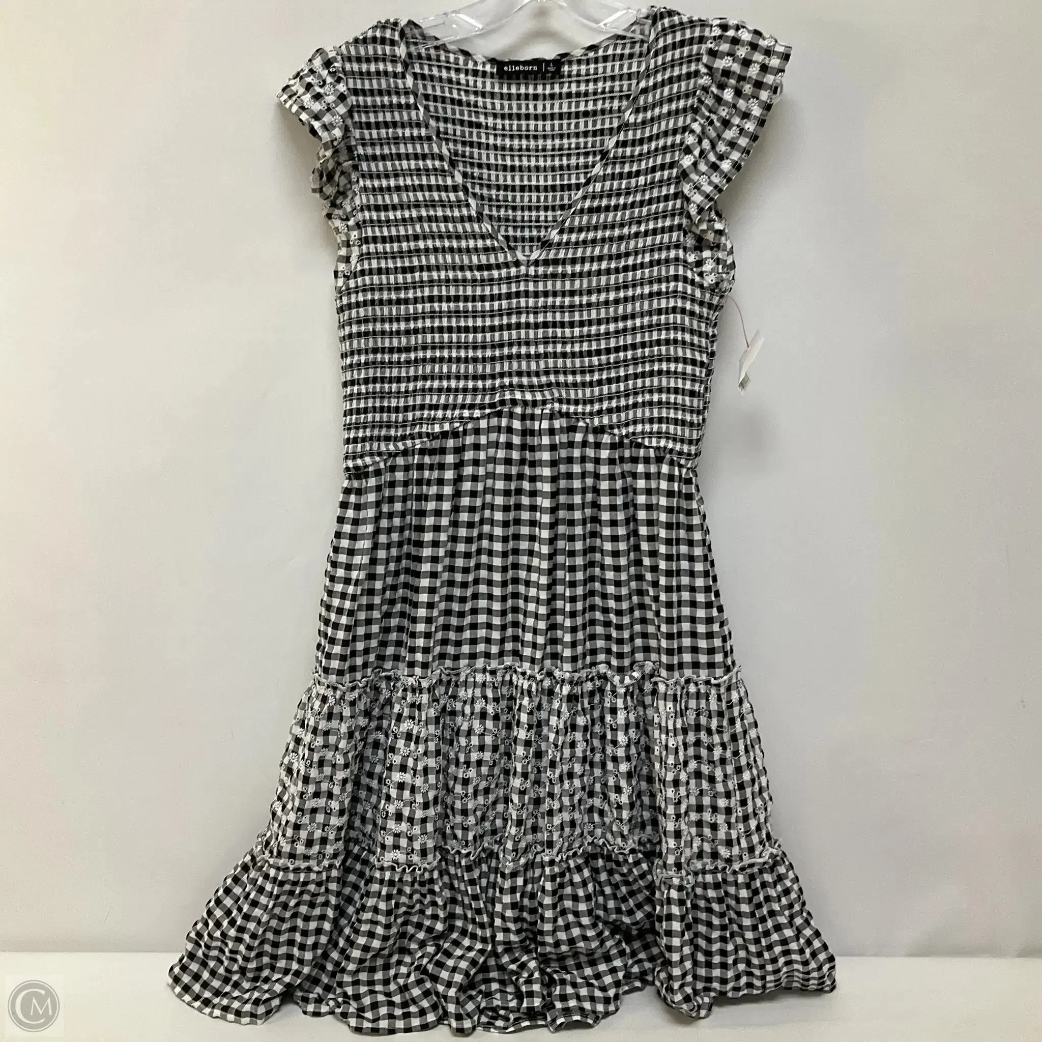 Dress Casual Midi By Clothes Mentor In Black & White, Size: L