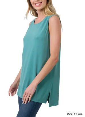 Dusty Teal Sleeveless Top