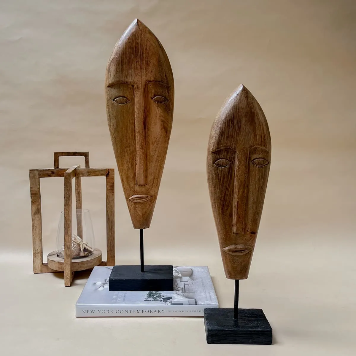 Edit House & Home-Home Artisan Mikom Wooden Face Sculpture (Small)