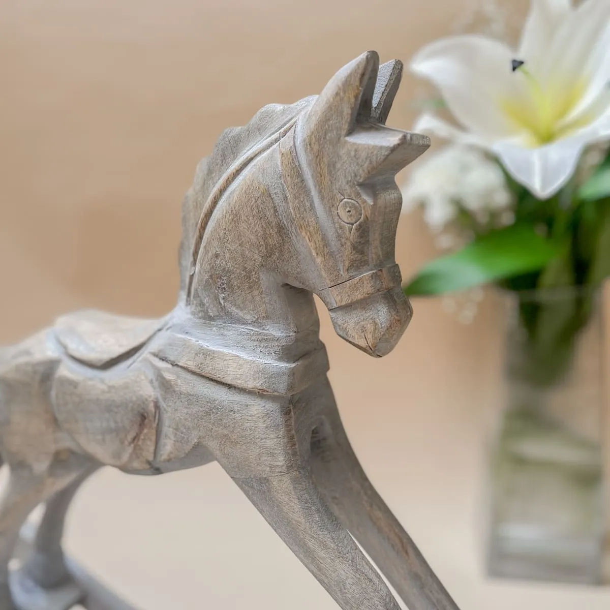 Edit House & Home-Home Artisan Wilhelm Wooden Rocking Horse Sculpture