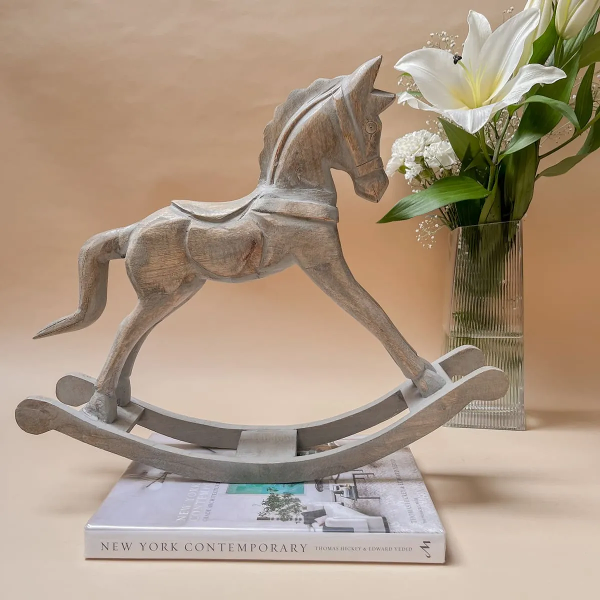 Edit House & Home-Home Artisan Wilhelm Wooden Rocking Horse Sculpture