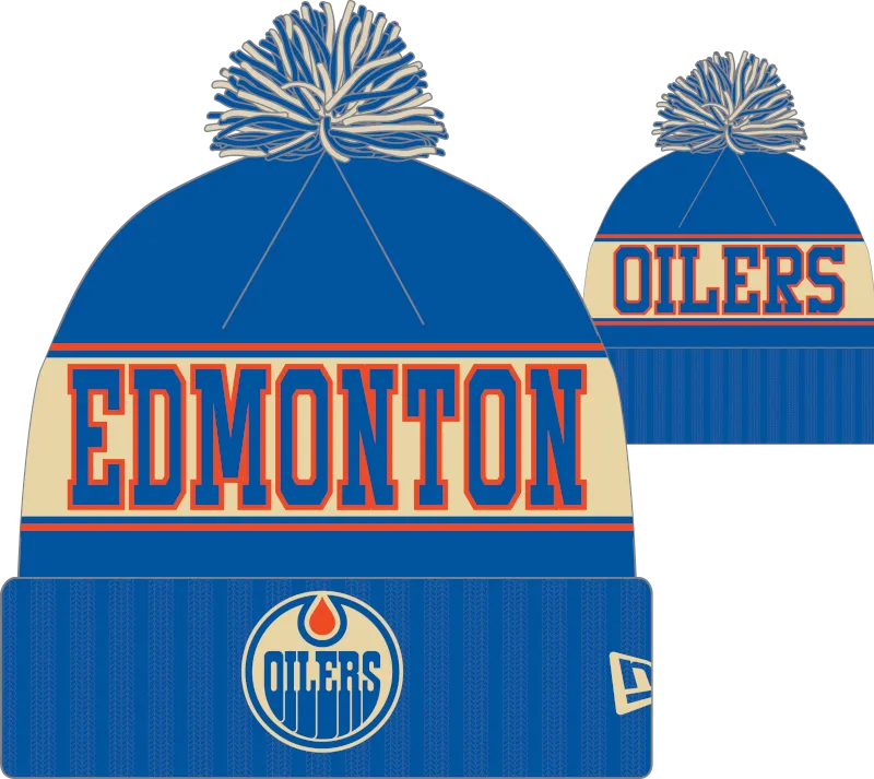 Edmonton Oilers Retro Knit Fleece Lined Pom Toque