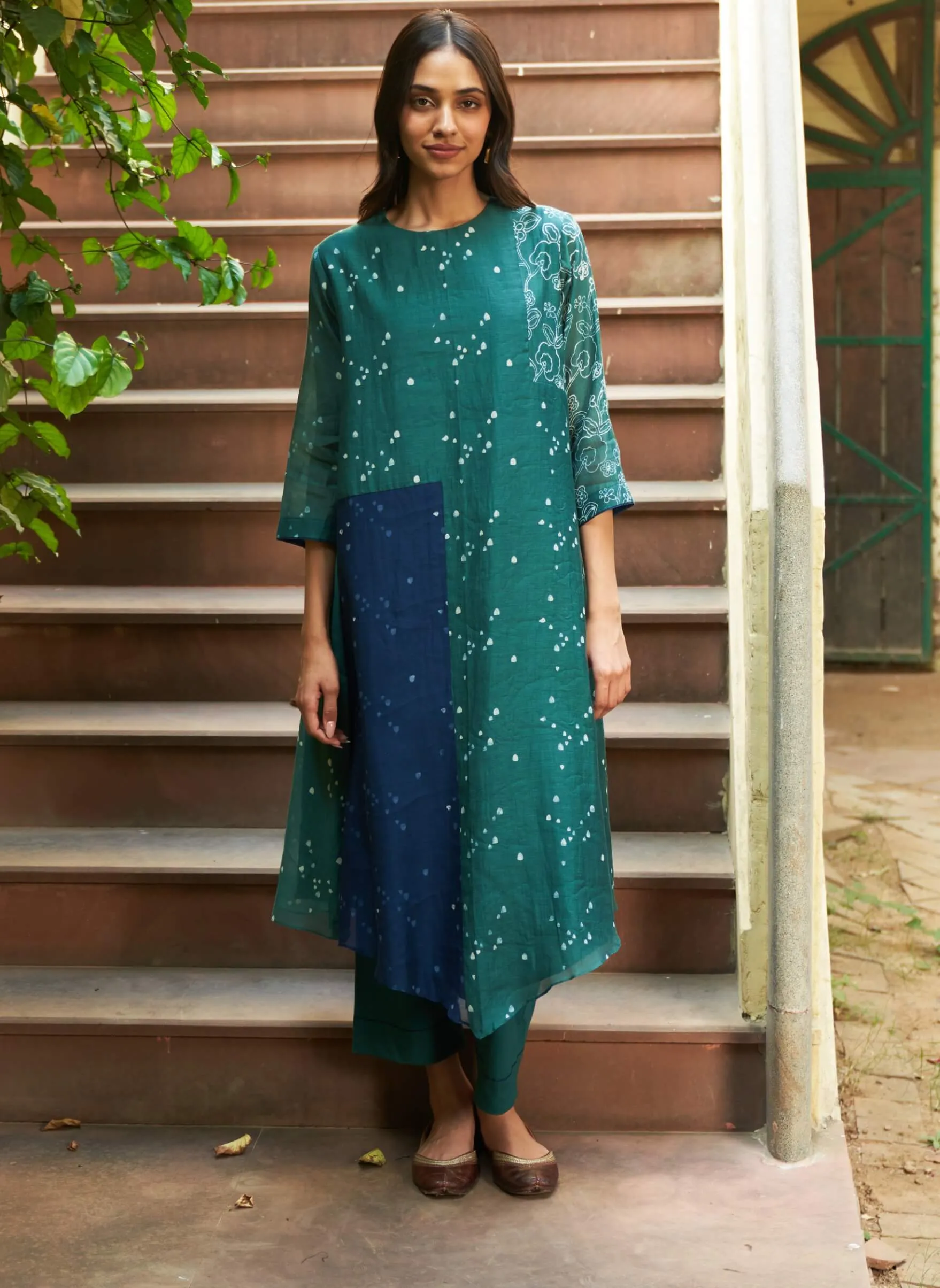 Emerald printed tunic and pants