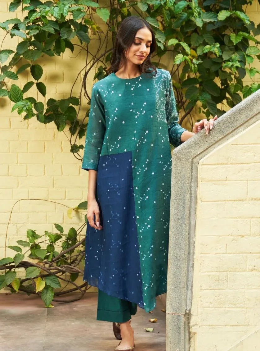 Emerald printed tunic and pants