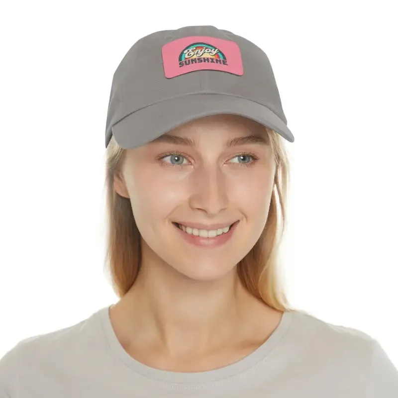Enjoy Sunshine Dad Hat with Leather Patch