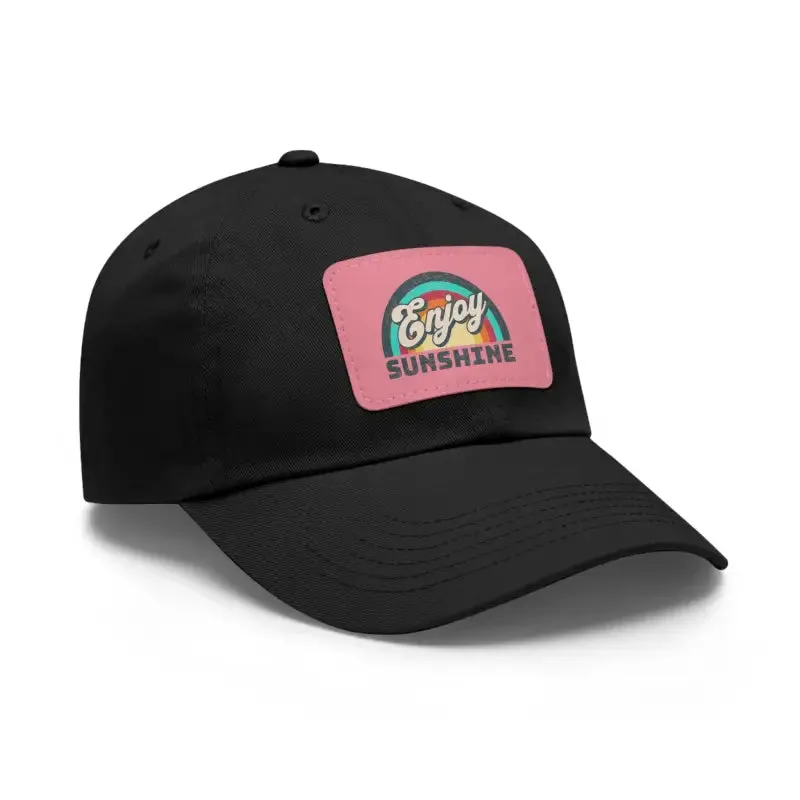 Enjoy Sunshine Dad Hat with Leather Patch