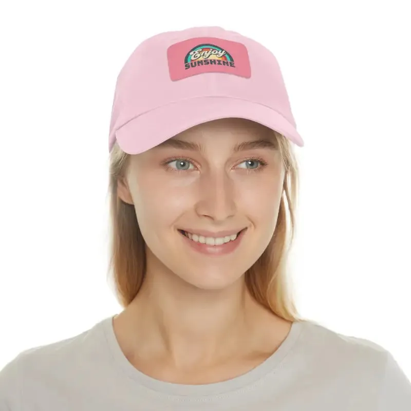 Enjoy Sunshine Dad Hat with Leather Patch