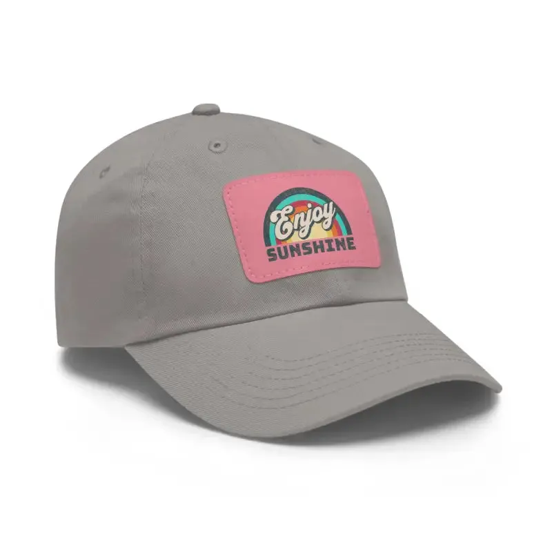 Enjoy Sunshine Dad Hat with Leather Patch