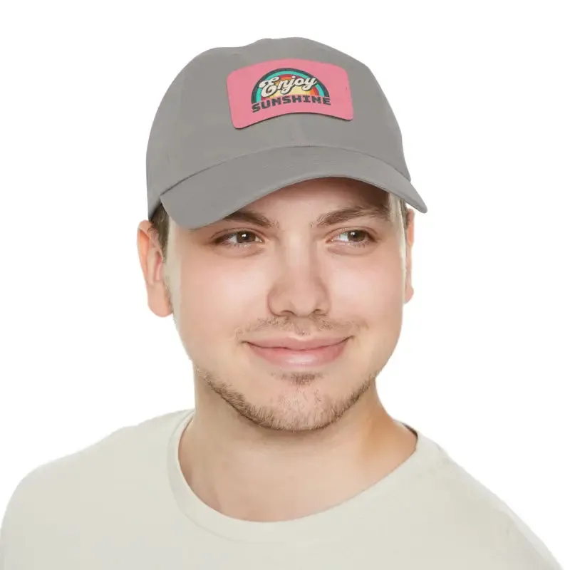 Enjoy Sunshine Dad Hat with Leather Patch