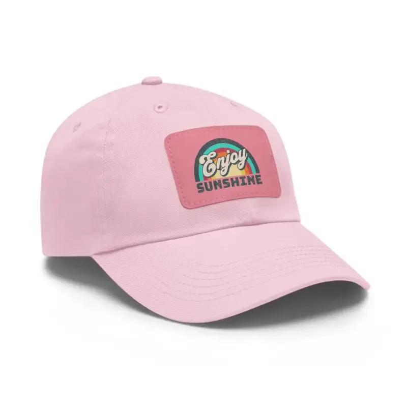Enjoy Sunshine Dad Hat with Leather Patch