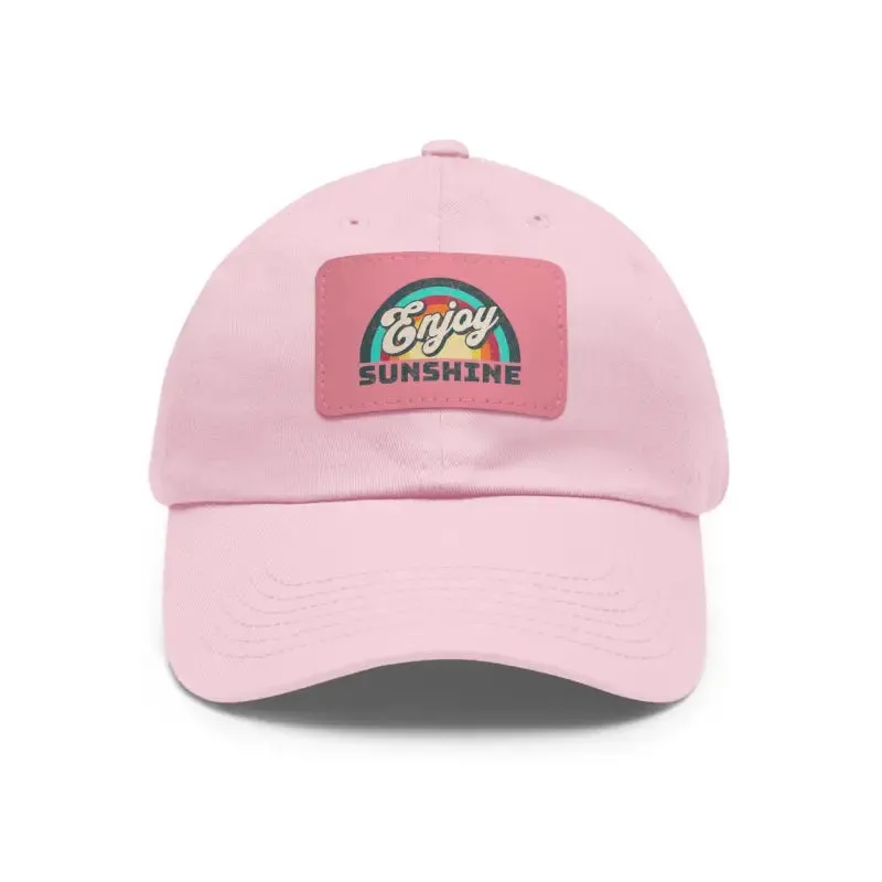 Enjoy Sunshine Dad Hat with Leather Patch