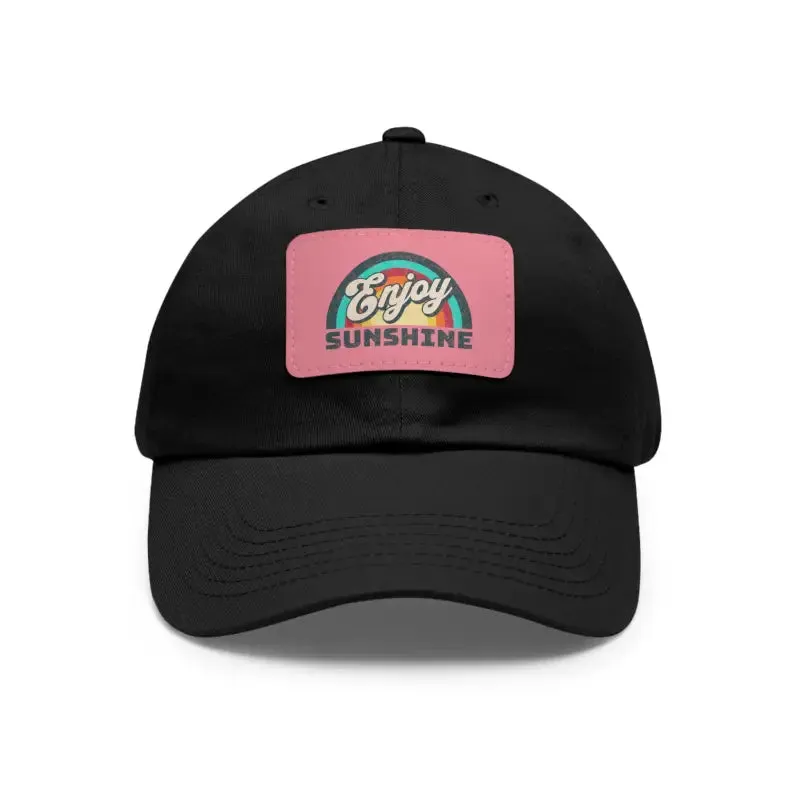 Enjoy Sunshine Dad Hat with Leather Patch