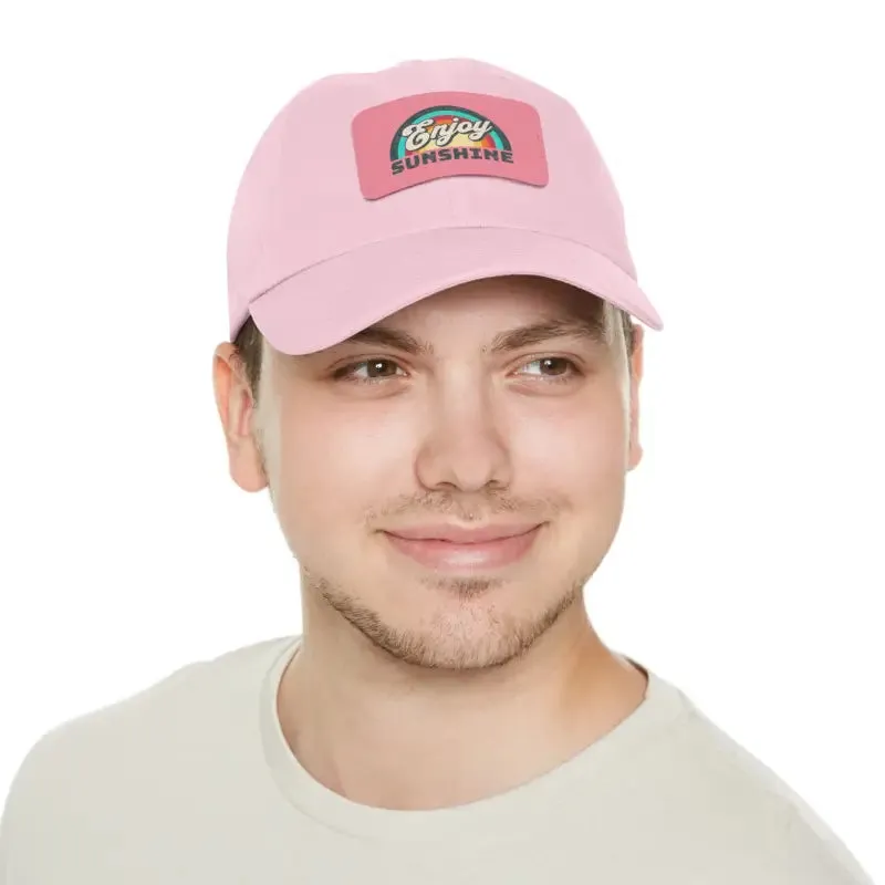 Enjoy Sunshine Dad Hat with Leather Patch