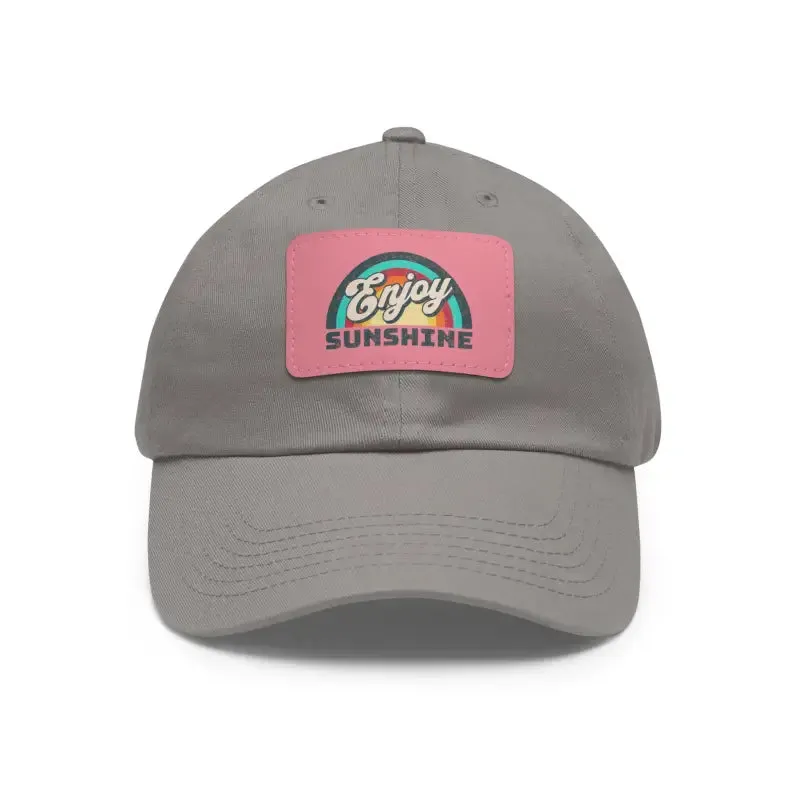 Enjoy Sunshine Dad Hat with Leather Patch