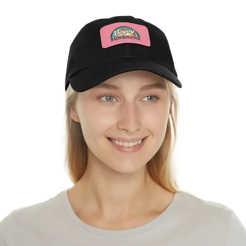 Enjoy Sunshine Dad Hat with Leather Patch