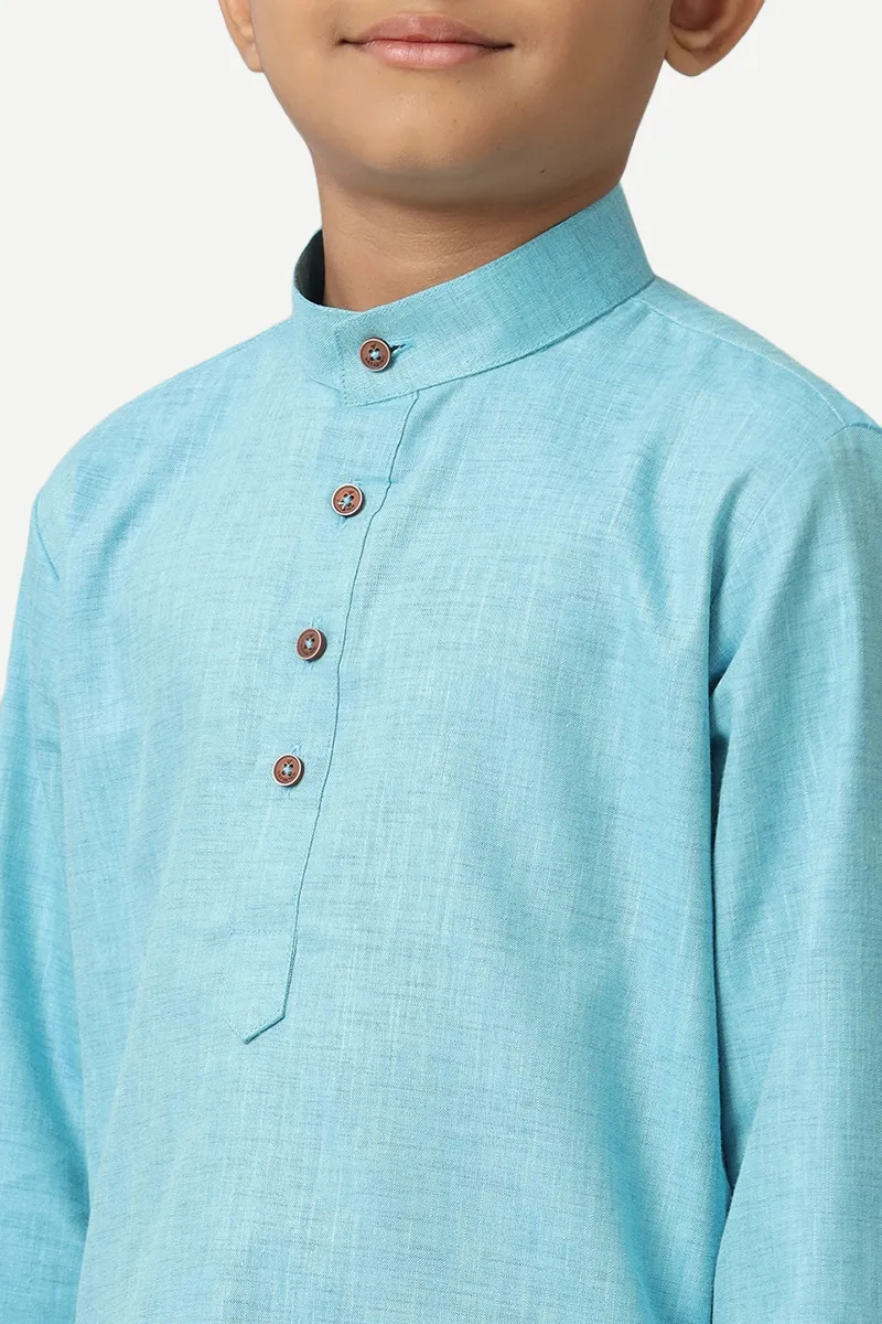 Exotic - Sky Blue Kurta and Pyjama 2 In 1 Set For Kids | Uathayam