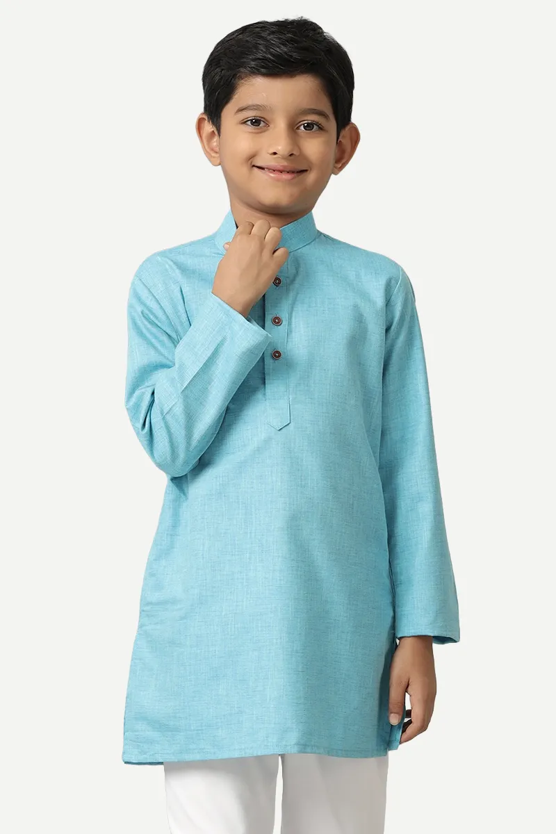 Exotic - Sky Blue Kurta and Pyjama 2 In 1 Set For Kids | Uathayam
