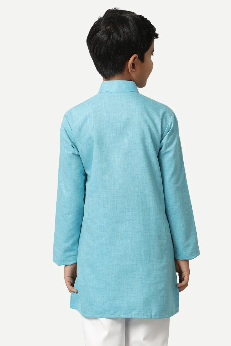 Exotic - Sky Blue Kurta and Pyjama 2 In 1 Set For Kids | Uathayam