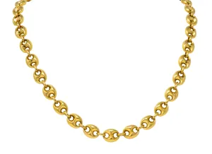 Fancy Vintage 18 Karat Gold 25 Inch Mariner Link Necklace