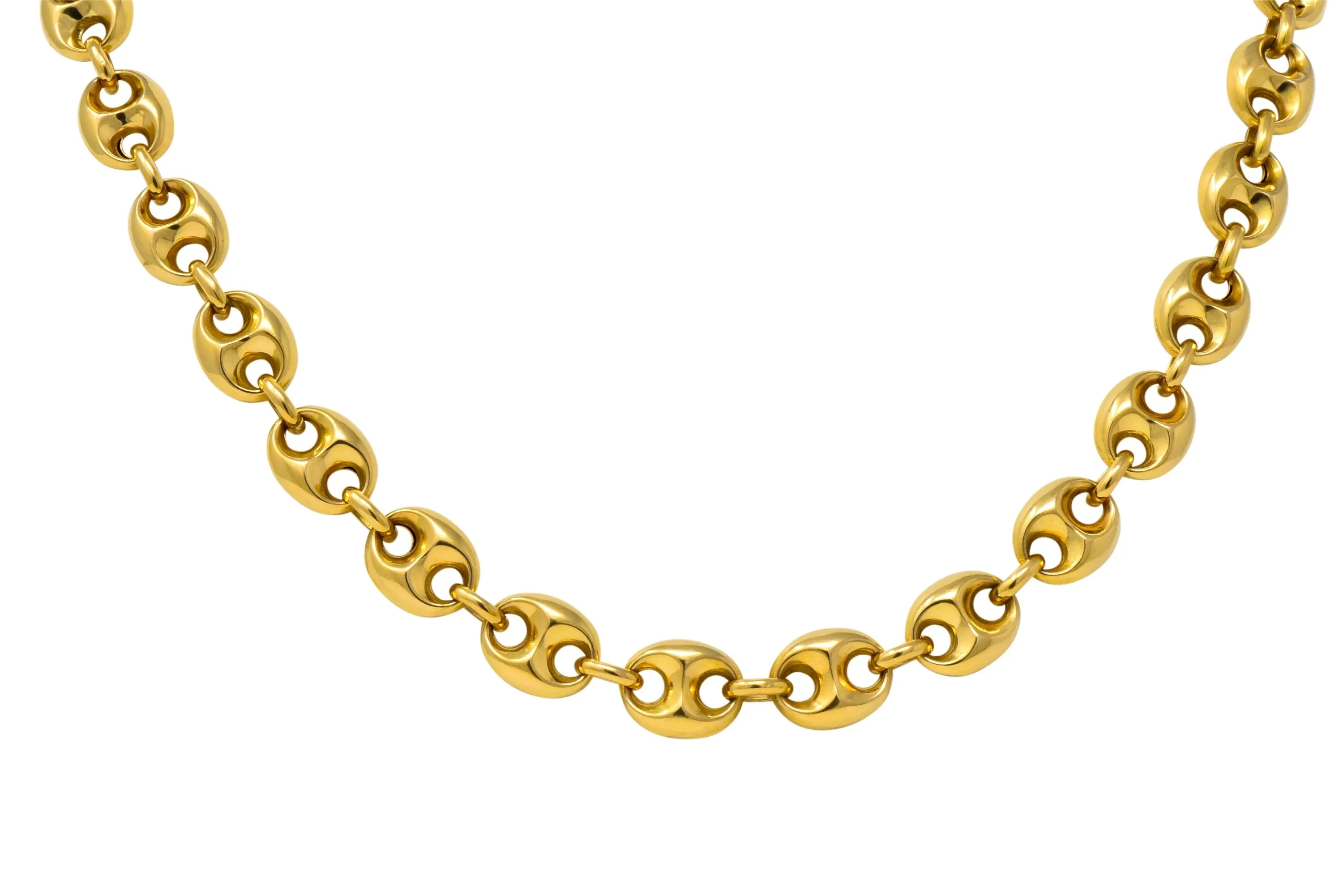 Fancy Vintage 18 Karat Gold 25 Inch Mariner Link Necklace