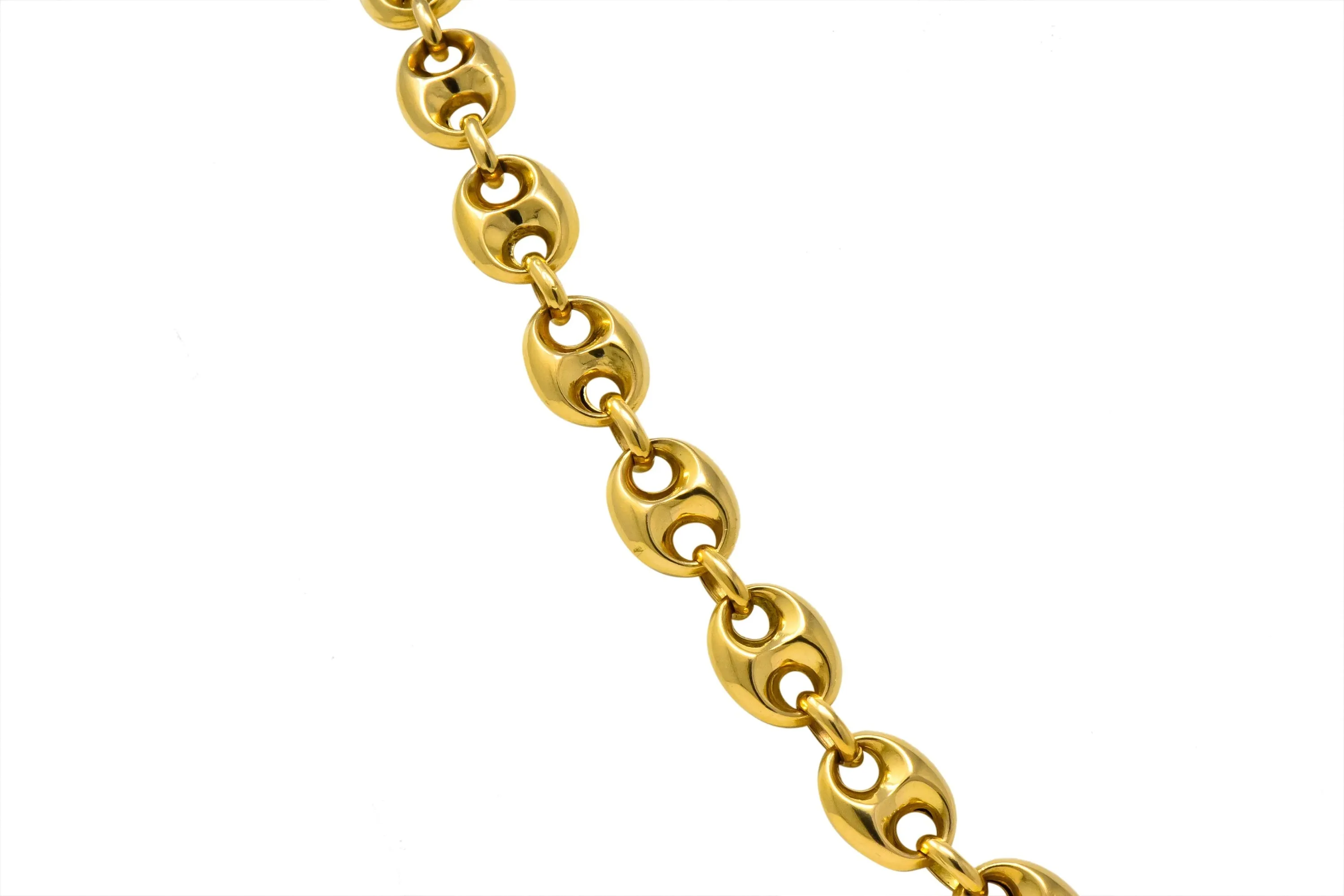 Fancy Vintage 18 Karat Gold 25 Inch Mariner Link Necklace