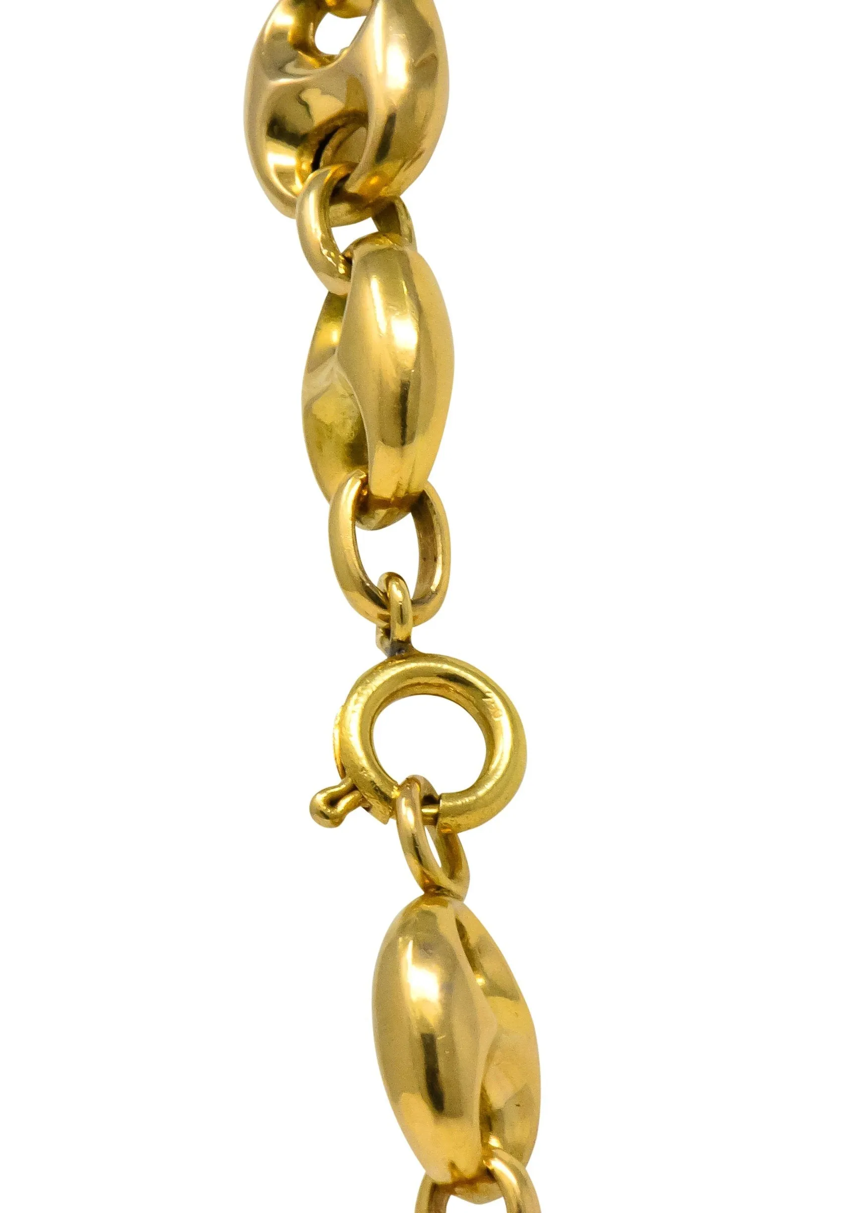 Fancy Vintage 18 Karat Gold 25 Inch Mariner Link Necklace
